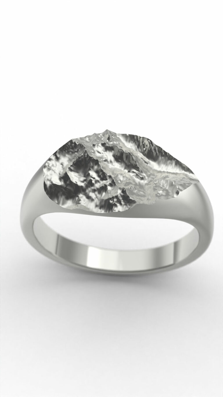 Bague montagne ovale slim de la Pierra Menta, vue de dessus